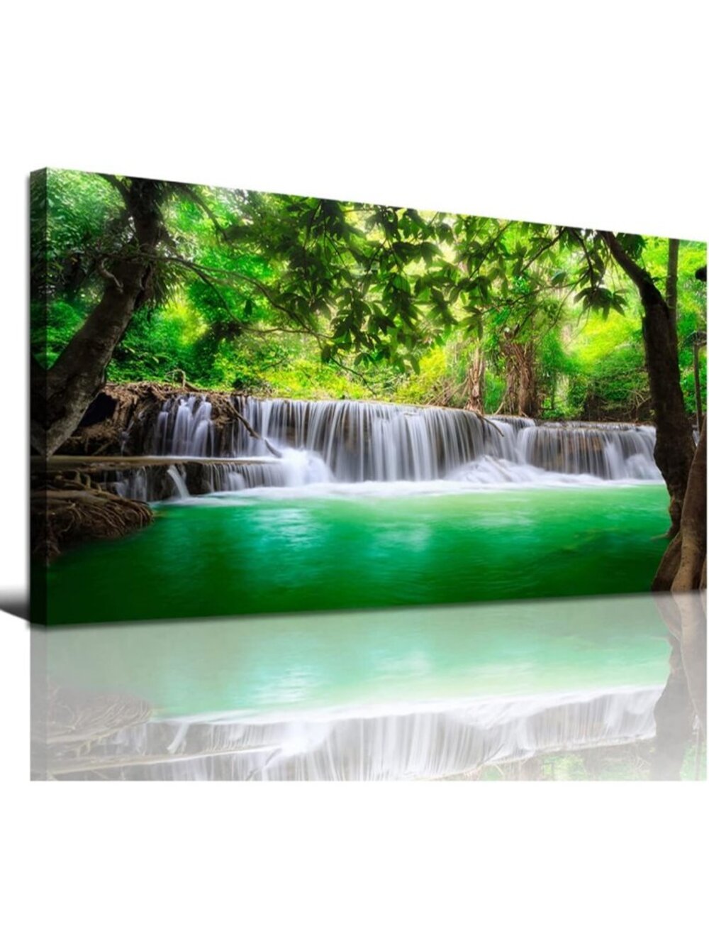 Modern Waterfall Tree Canvas Art Print for Living Room Wall Decor, Framed